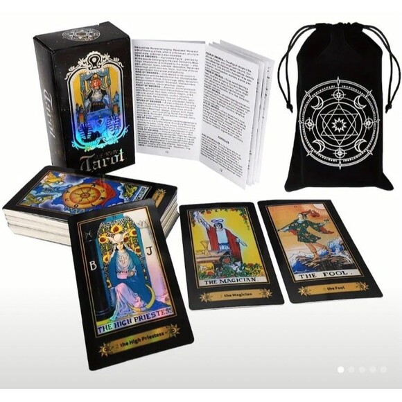 Tarot Cards Holographic Deck with Manual and Package bag - Picture 1 of 4